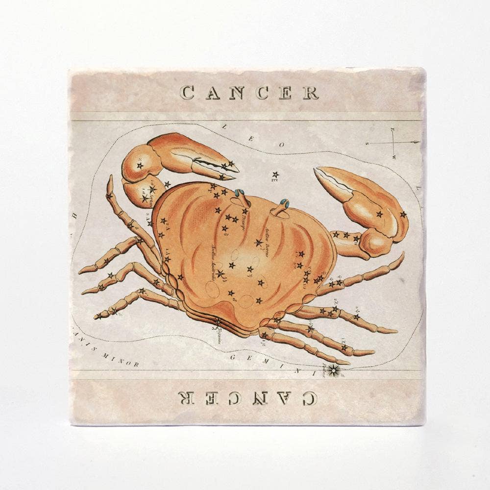 Vintage Style Cancer Coasters - Set of 4