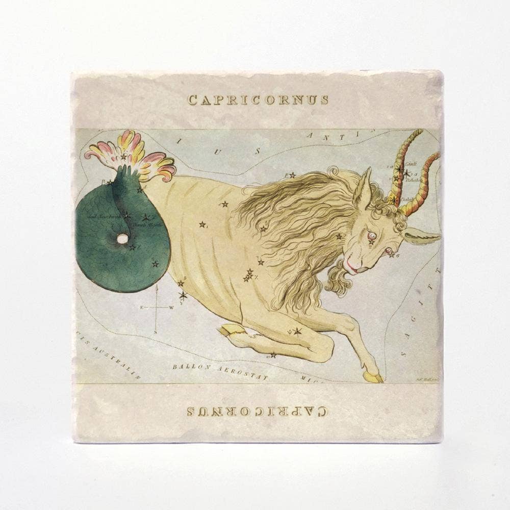 Vintage Style Capricorn Coasters - Set of 4