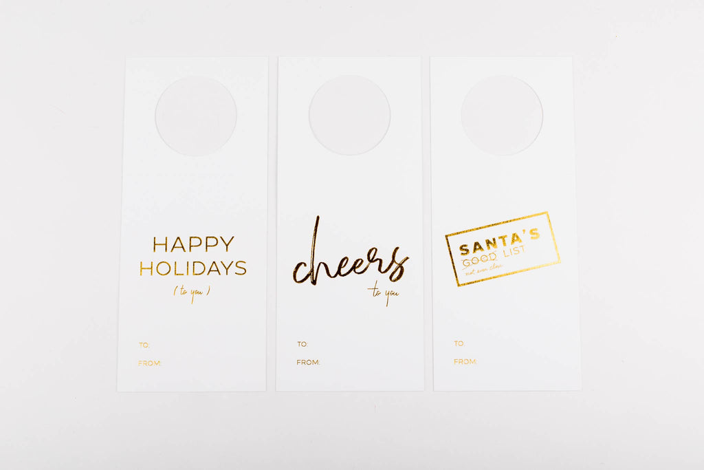Wrinkle & Crease Paper Products - Wine Bottle Tag - Mixed Pack Gold