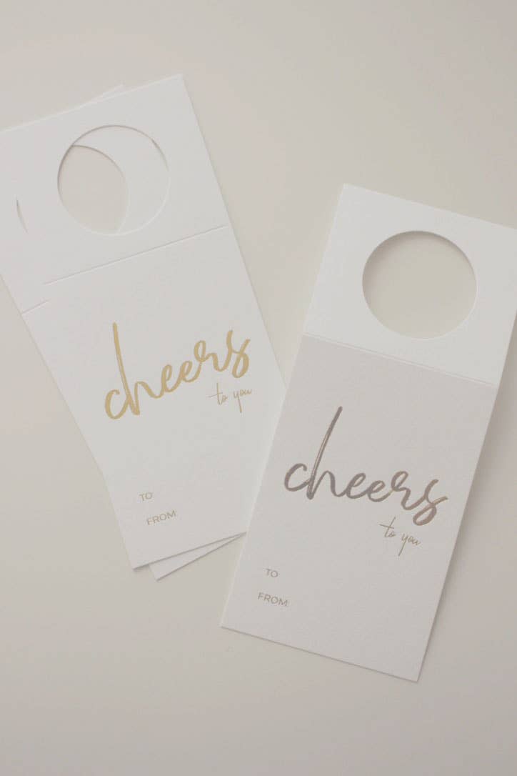 Wrinkle & Crease Paper Products - Wine Bottle Tags - Cheers to You