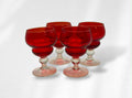 Vintage Ruby Red Coupe Glasses