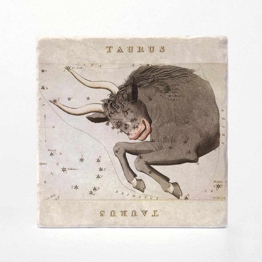 Vintage Style Taurus Coasters - Set of 4