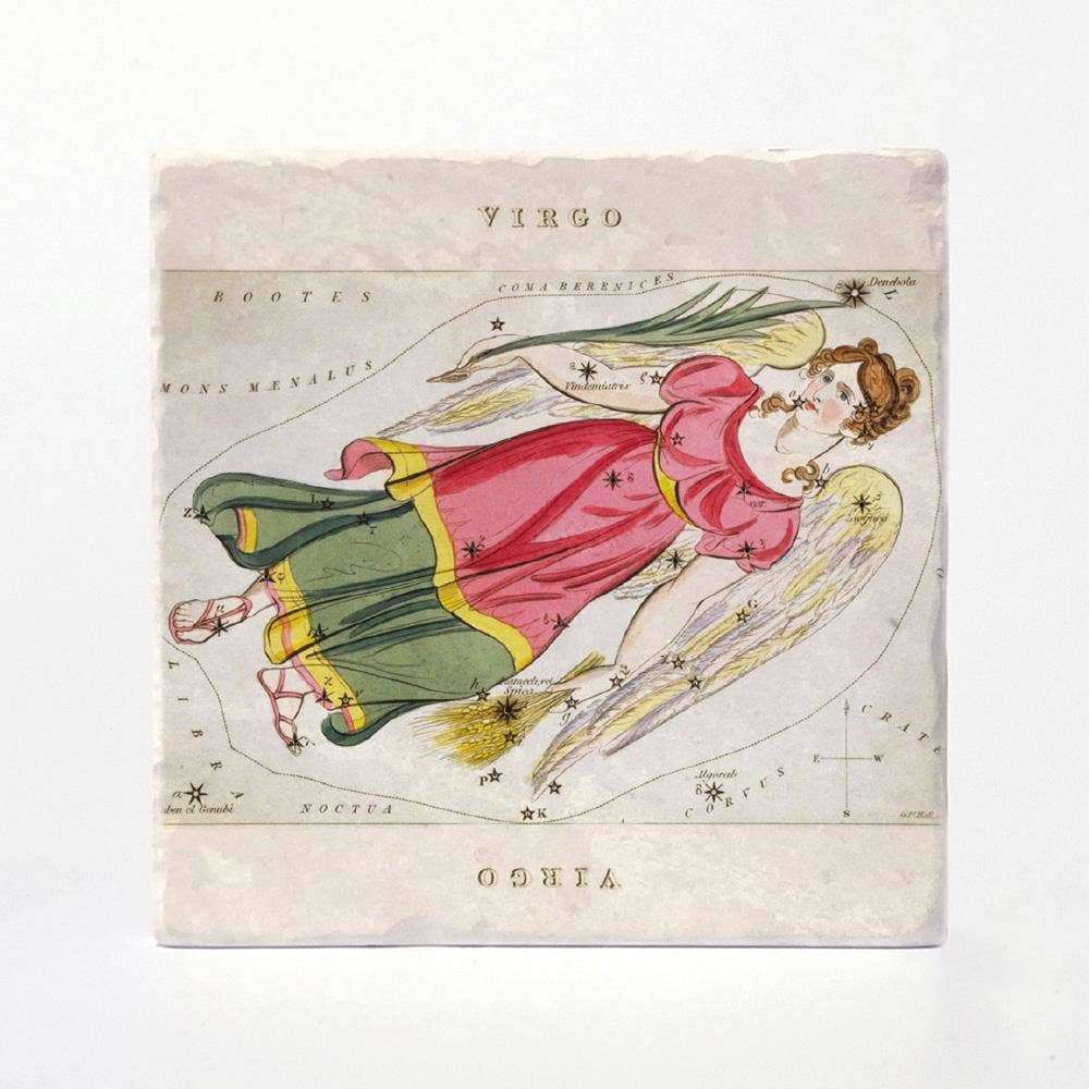 Vintage Style Virgo Coasters - Set of 4