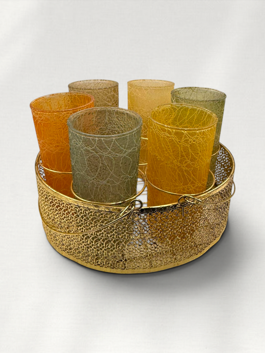 MCM Colourful Spaghetti String Tumbler Glasses with Tray