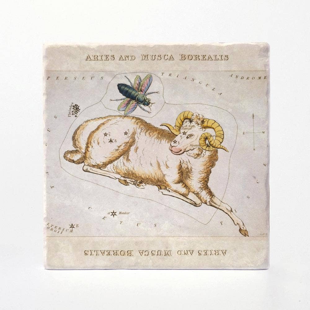 Vintage Style Aries Coasters - Set of 4