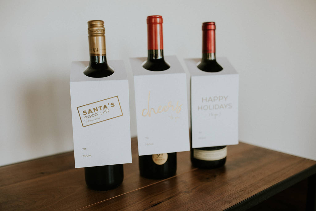 Wrinkle & Crease Paper Products - Wine Bottle Tag - Mixed Pack Gold