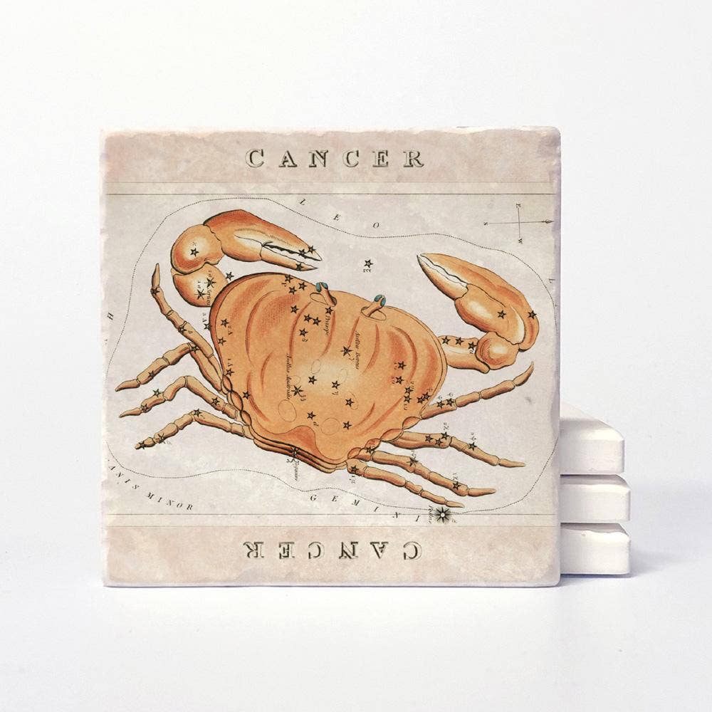 Vintage Style Cancer Coasters - Set of 4