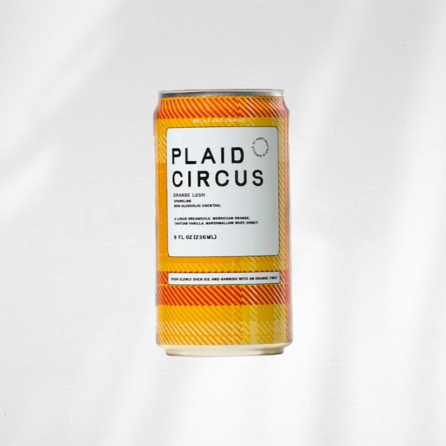 Plaid Circus Orange Lush Can