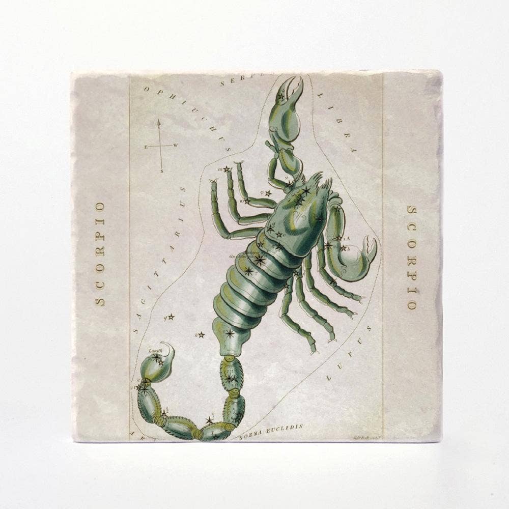 Vintage Style Scorpio Coasters - Set of 4