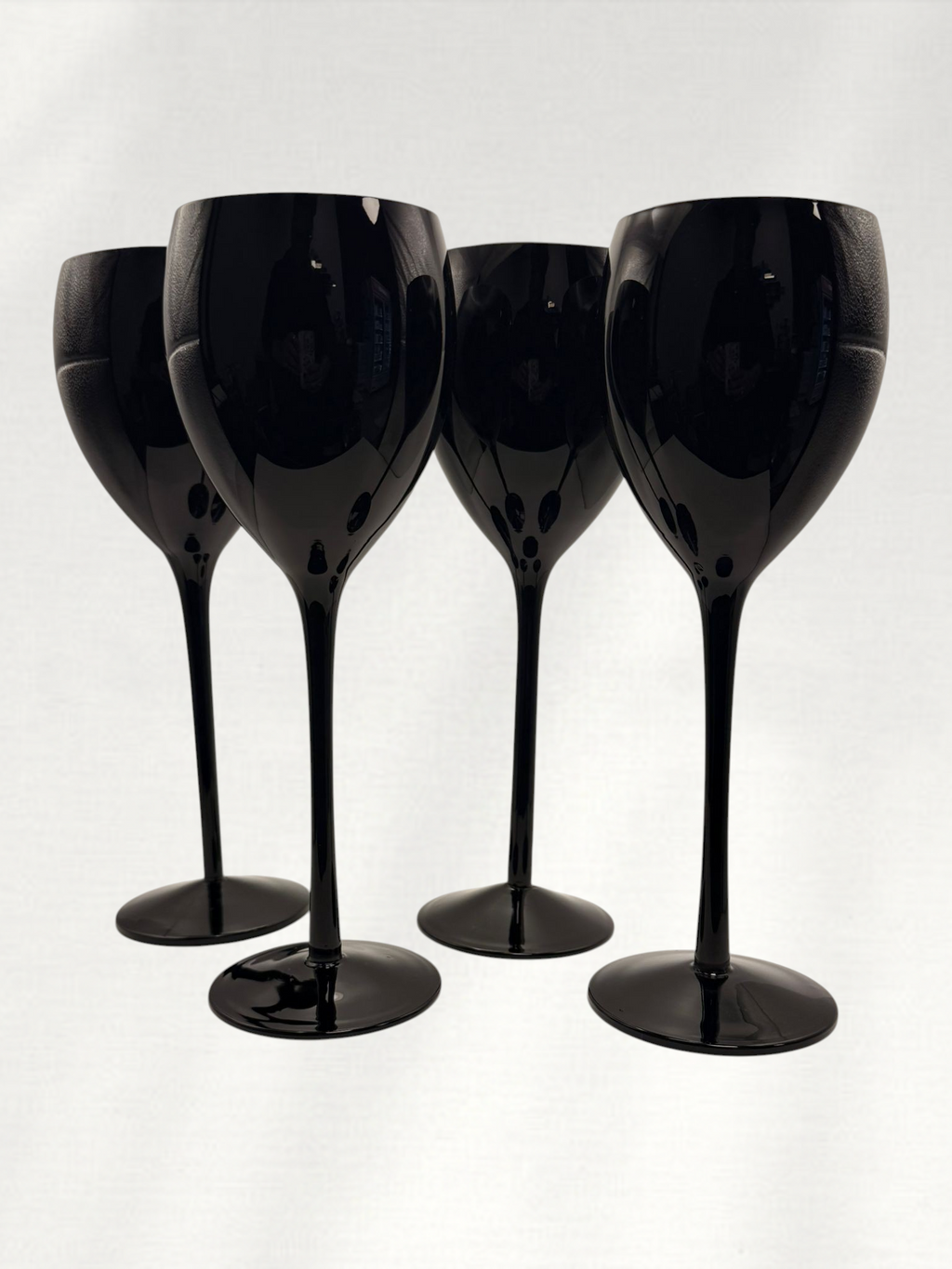 Vintage Black Opaque Glass Goblets