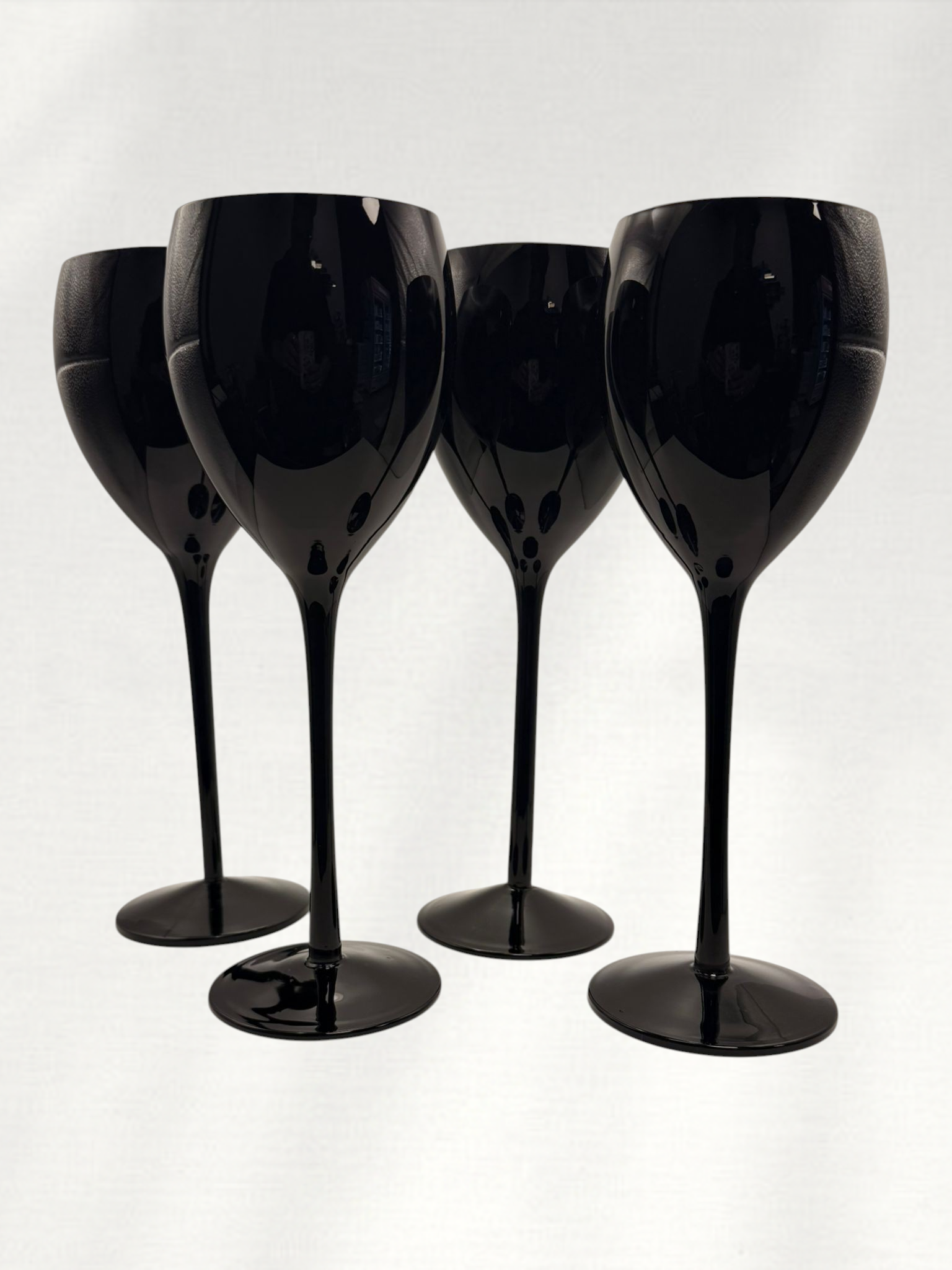 Vintage Black Opaque Glass Goblets