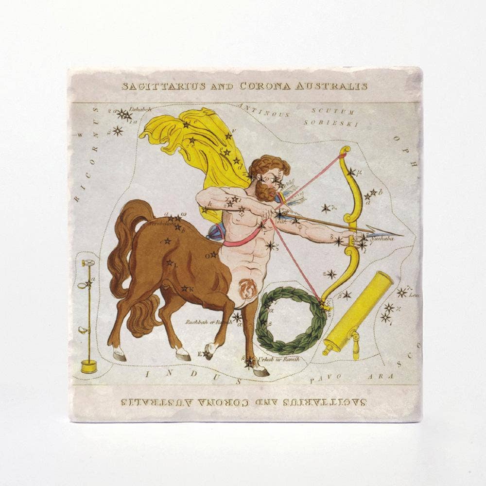 Vintage Style Sagittarius Coasters - Set of 4