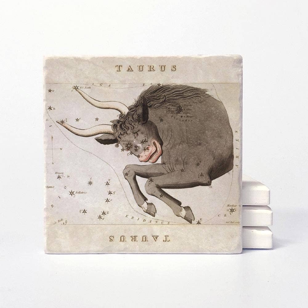 Vintage Style Taurus Coasters - Set of 4