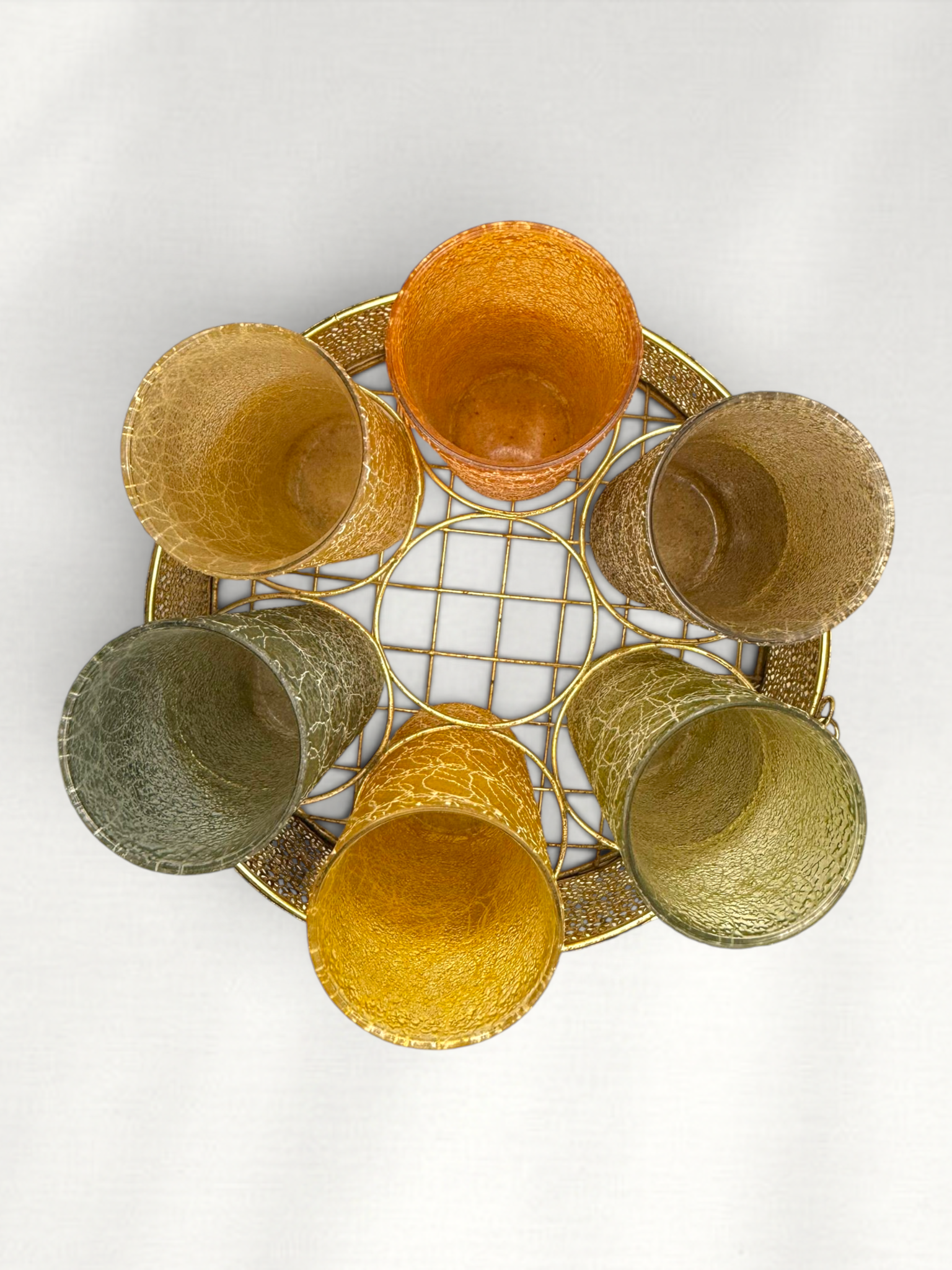 MCM Colourful Spaghetti String Tumbler Glasses with Tray