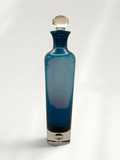 Vintage Italian Hand Blown Cobalt Blue Glass Decanter with "Single Bubble" Base