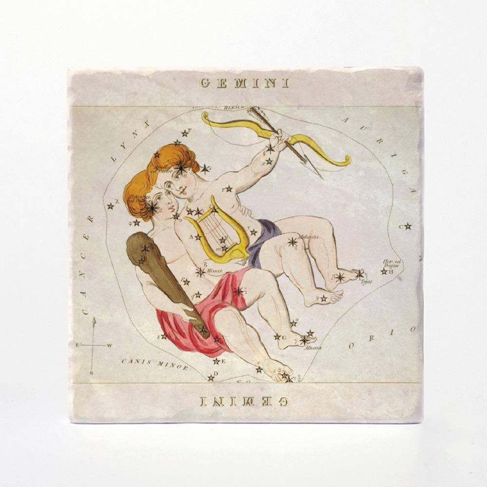 Vintage Style Gemini Coasters - Set of 4