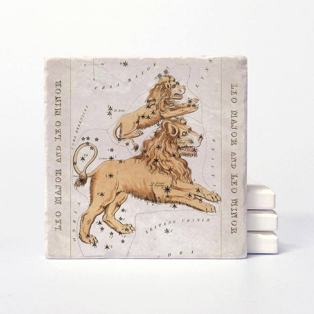 Vintage Style Leo Coaster - Set of 4